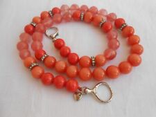 Collana donna FOSSIL con pietre colore rosso arancio sfere mm 11