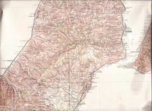 Messina mappa carta - carta, 1908
