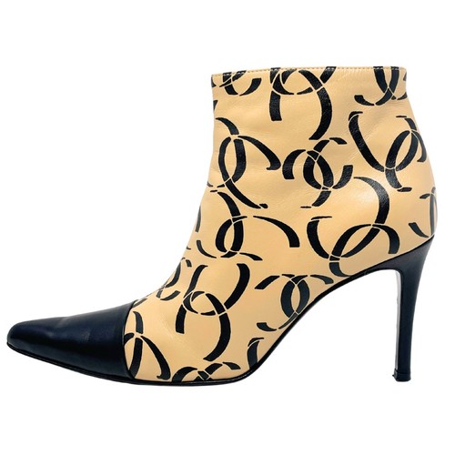Stivaletti chanel tacco beige - stivaletti,