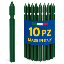 10 pz PALI PALETTI A T IN FERRO PLASTIFICATI VERDI x RECINZIONE. Misura a scelta