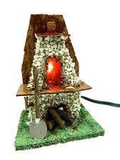 Forno Artigianale Cm 6x8x12h Mod6 Con Luce Effetto Fuoco - Scenografia Presepe