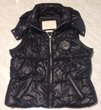 Mash Gilet Smanicato Imbottito Nero Con Cappuccio Staccabile Tg.12 Anni/38