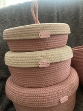 3 Ceste Porta tutto  Portagioie Porta pane Cesta Rosa Pastello