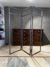 Appendiabiti paravento a tre ante in ferro verniciato smontabile