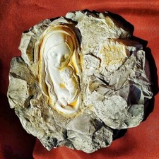 Scultura bassorilievo " Madonna con bambino " in gesso ceramico