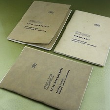 3x MANUALE tedesco Carl Zeiss
