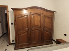 Armadio arte povera in legno massello di rovere 3 ante con cassettiera