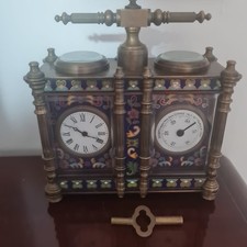 Bronze and Enamel double carriage clock