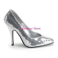 Sexy DECOLTE' PAILLETTES ARGENTO tacco 13 n. 37 scarpe donna fashion GLAMOUR