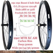 Set ruote carbonio bicicletta 29er MTB XC AM mozzo 24/28/32 fori boost 110x15/148x12mm