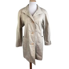 Brem Rainwear Women's Raincoat Trench Coat Rain Jacket Lined Beige Size 8