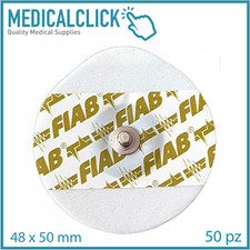 50 Elettrodi monouso per ECG elettrocardiogramma pregellati foam 48 x 50mm FIAB