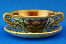 SANTARELLI GUALDO TADINO Tazza da brodo e piattino ceramica lustro 1800 XIX