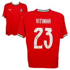 Maglia calcio Vitinha firmata Portugal FC Home #23 con testimone Beckett