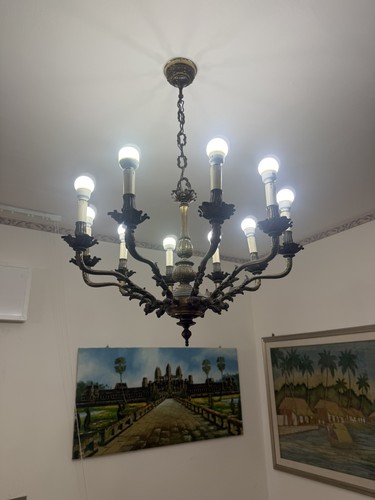 Lampadario antico ottone - lampadario,