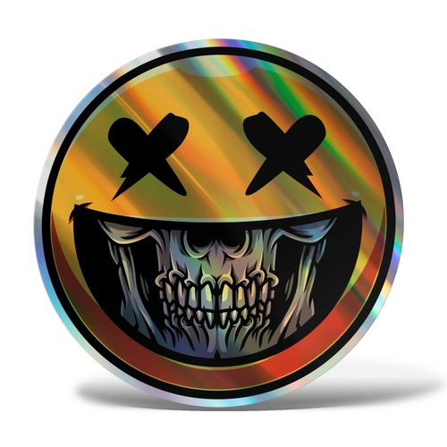 Sticker olografico fluo smile - olografico,