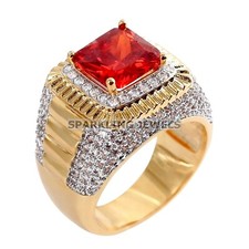 Anello uomo granato lucido