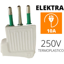 SPINA ELETTRICA PIATTA PICCOLA DA 10A ANGOLATA SALVASPAZIO VOLANTE CAVO PROLUNGA