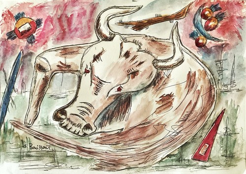 Toro colori acquarello - il, toro:
