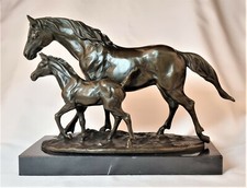 Scultura Bronzo Cavallo Con