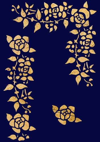 Fiore stencil angolo vintage - stencil,