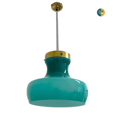 Lampadario a sospensione in vetro vintage modernariato moderno anni 60 verde