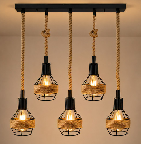 Lampadario industriale corda