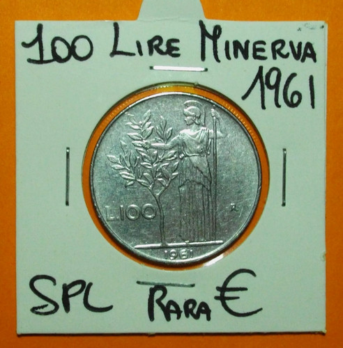 100 lire 1961 minerva1 tipo - lire, minerva1°tipo