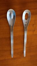 Coppia Posate Da insalata design Acciaio satinato Stile Arne Jacobsen Vintage 60