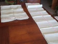 ANTICO LENZUOLO DI SOPRA LINO COTONE + 4 FEDERE INIZI DEL '900 NUOVE VEDERE