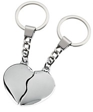 Portachiavi CUORE SPEZZATO in acciaio Cromato PERSONALIZZATO con Foto e Testo!!!