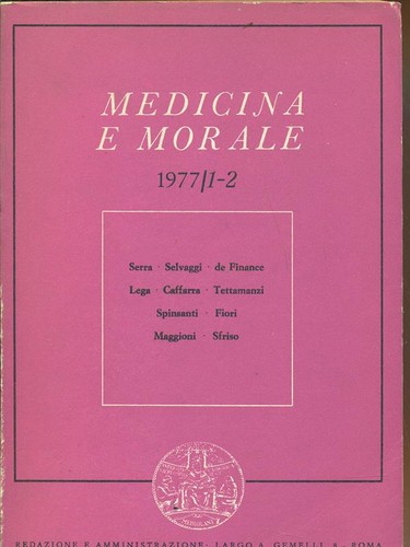 Medicina morale 2 - medicina, n.1-2/1977