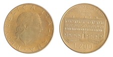 Italy 200 Lire, 1990, KM #135
