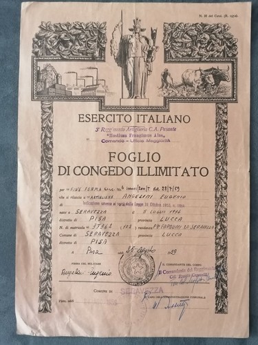 Foglio congedo illimitato - di,