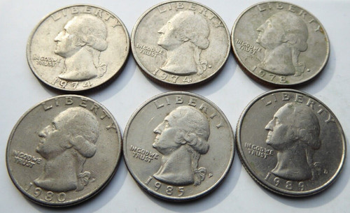 Monete di dollaro usa - 6, 1/4
