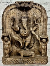 Antique Ganesha Carved Wood