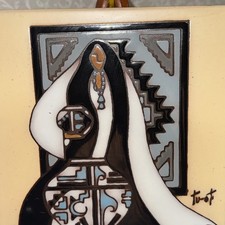 Piastrella vintage dipinta a