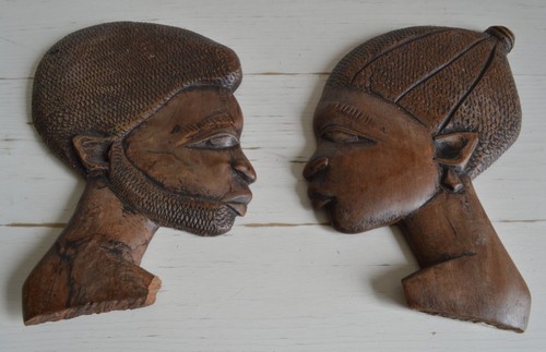 Coppia sculture legno - di,