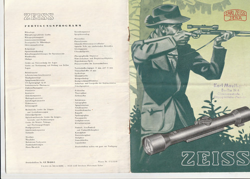 Brochure ddr carl zeiss - zeiss, jena