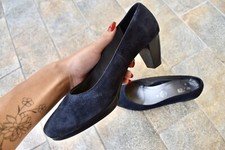 decollete donna blu in vera pelle