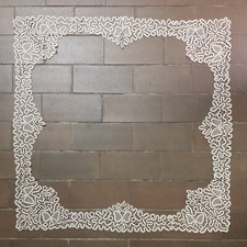 Merletto pizzo Cantù antico bordura per tovaglia tovaglietta quadrata cm 88 x 88