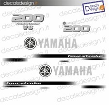 Adesivi motore marino fuoribordo Yamaha 200 cv 2018 white gommone barca stickers