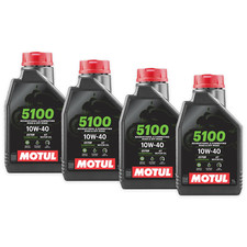 4 LITRI OLIO MOTORE MOTO MOTUL 5100 10W40 ESTER TECHNOSYNTHESE MA2 API SP