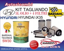 KIT TAGLIANDO HYUNDAI iX35 2.0 CRDI 100KW - 4 FILTRI + 5L OLIO BARDAHL 5W30