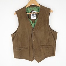 Gilet vintage in pelle marrone