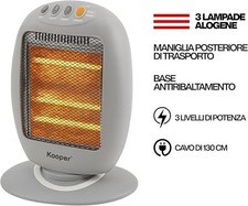 STUFA ELETTRICA ALOGENA DA 1200W CON 3 ELEMENTI RISCALDANTI A BASSO CONSUMO 220V