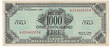 1000 AM LIRE SERIE 1943 A BILINGUE OCCUPAZIONE AMERICANA F.L.C. QSPL  R2
