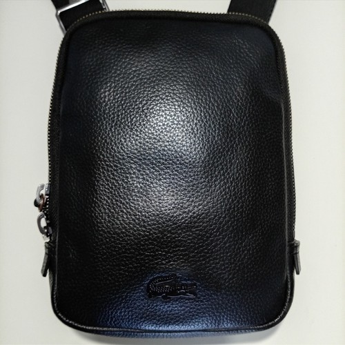 Sacoche lacoste cuir grainé - lacoste,