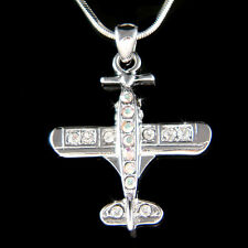 Aeroplano IN Swarovski Cristallo Pilota Aviatore Aereo Volo Airline Collana