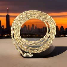 Collana maglia corda Milano oro giallo massiccio 18 carati 2 mm catena 22 pollici $799 donna uomo